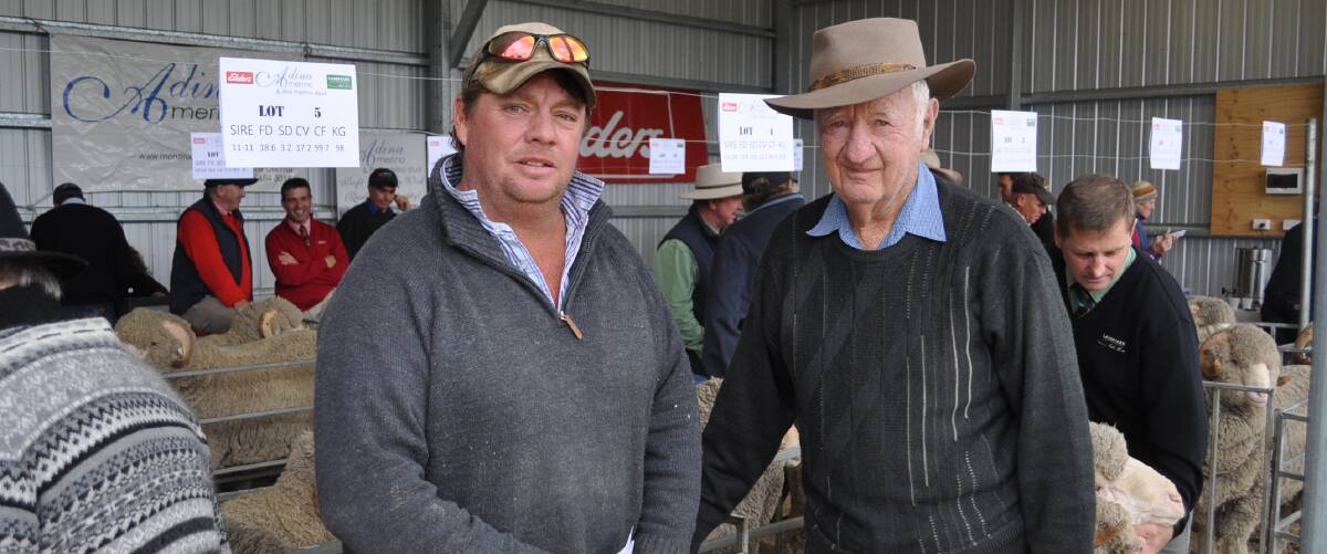 Volume buyers Peter and Greg Lutton, Shannons Flat, purchased seven rams at an average of $914. Putting a solid floor in the market has become custom at Adina.