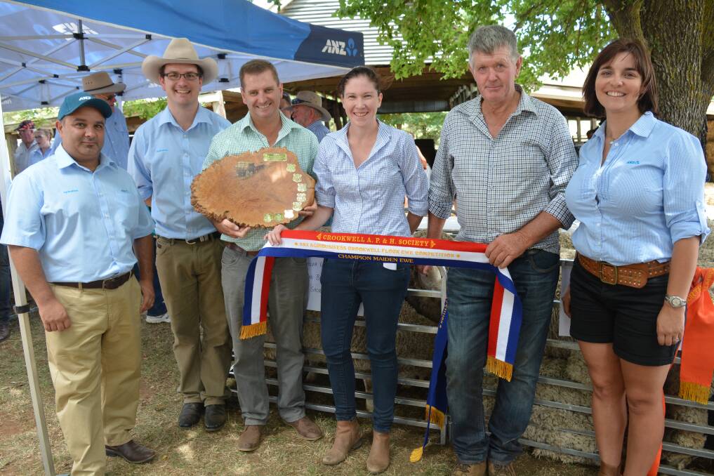 Brian Anderson "Lower Sylvia Vale", won the champion maiden ewes at the Crookwell Flock Ewe competition announced at the show. The major sponsor of the competition is ANZ Agribusiness. 