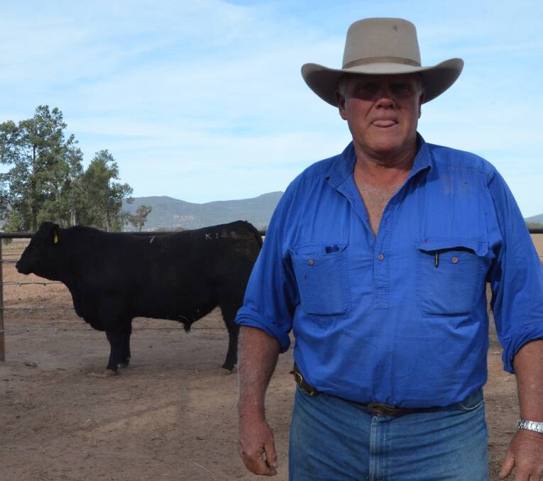 Keith Jones who runs 1500 head Angus breeders at Murrunjai Pastral Co, Willow Tree, purchased one of the $18,0000 bulls. 