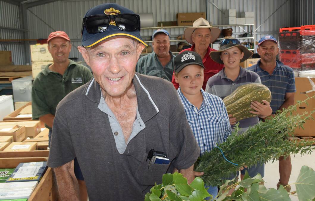 Royal Agricultural Society's Arthur Johns with some of his volunteer team preparing to deliver their Northern District collection for the Sydney Royal Show.