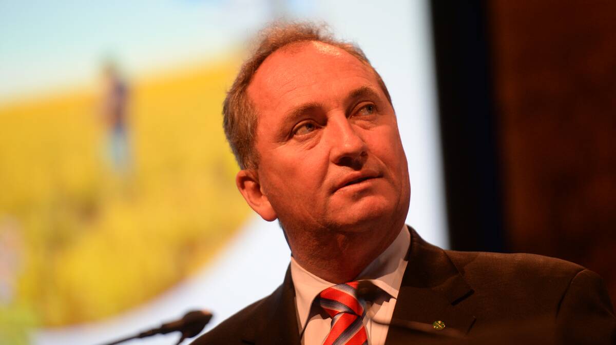 Minister for Agriculture and Water Resources Barnaby Joyce