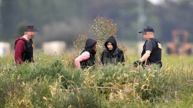 Border Force officials find two workers. Photo: Joe Armao