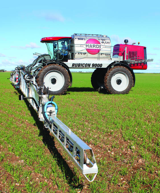 Hardi has taken self propelled spraying to a new level with a 9000 litre tank and booms to 48 metres with the newly released Rubicon sprayer.