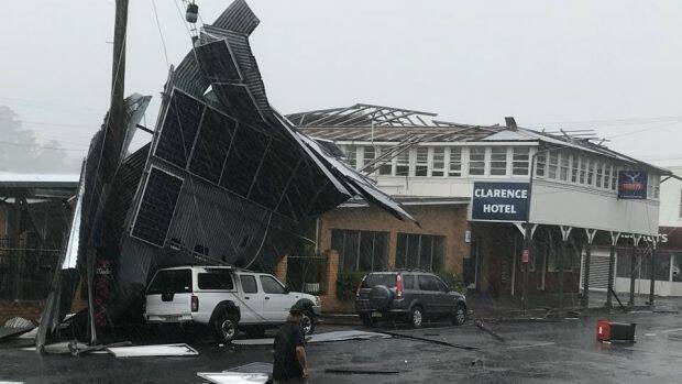 Brutal wind and rain caused significant damage in Maclean. Photo: James Ryan