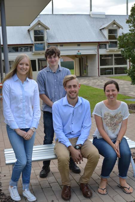 Third year sustainable agriculture and food security students Grace Scott, Sean Andrews-Marney, Jarrod Willemse and Megan Hounslow at the University of Western Sydney's Hawkesbury campus. 