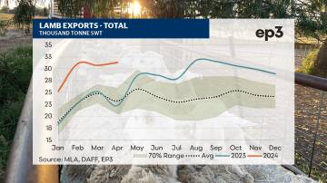 April's lamb export volumes marked the highest flow of lamb exports from Australia on record.