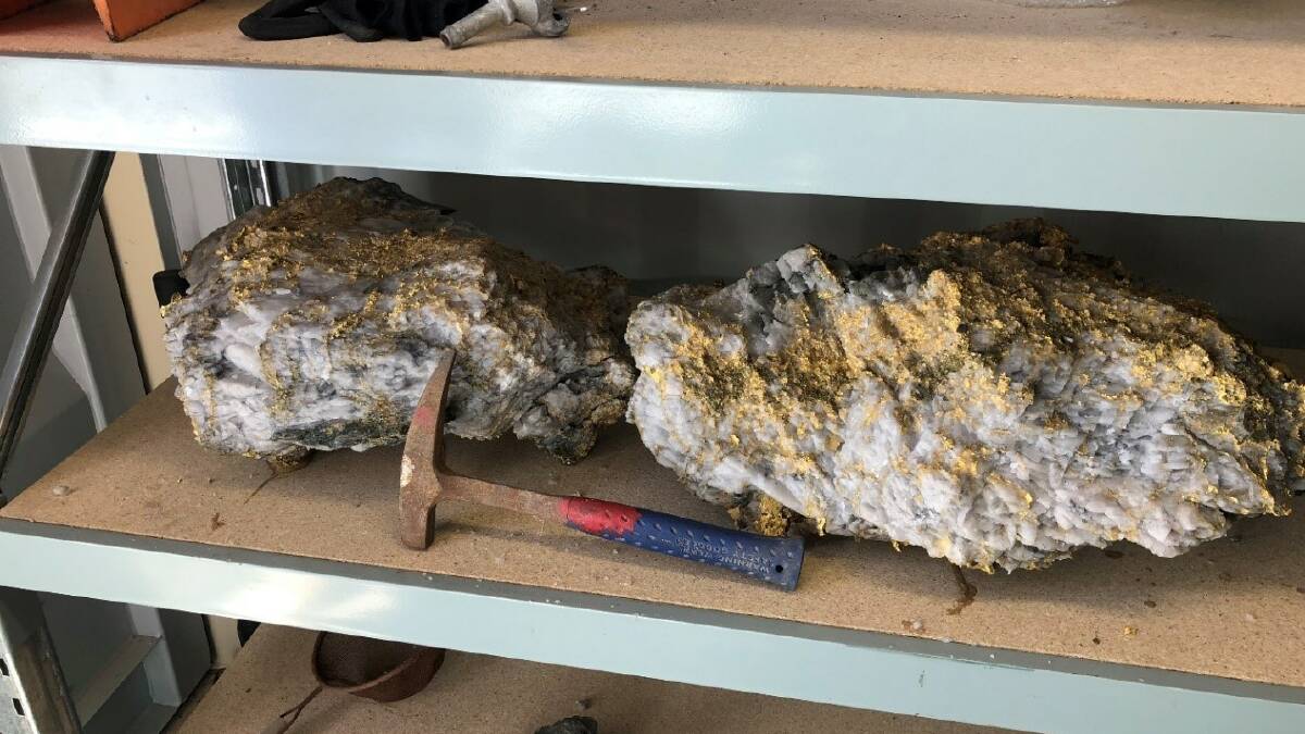 Two of the massive gold-encrusted quartz boulders found at Kambalda.
