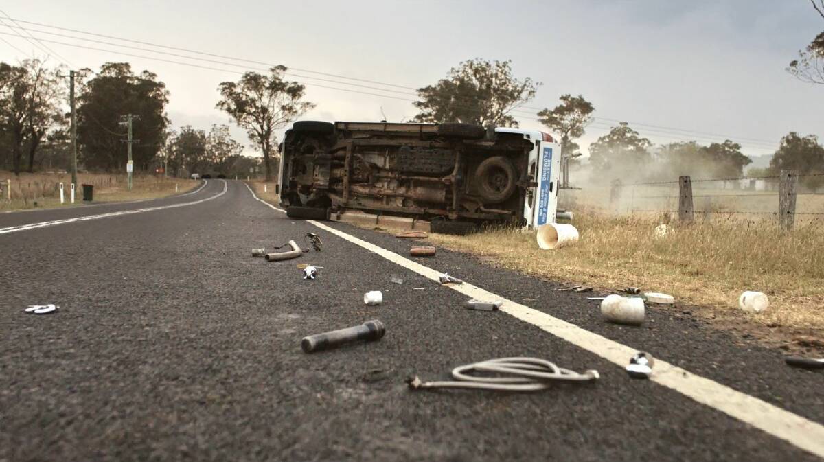 A still from the confronting video used in a safety campaign urging country drivers to take more care, as the road toll continues to soar in country NSW.