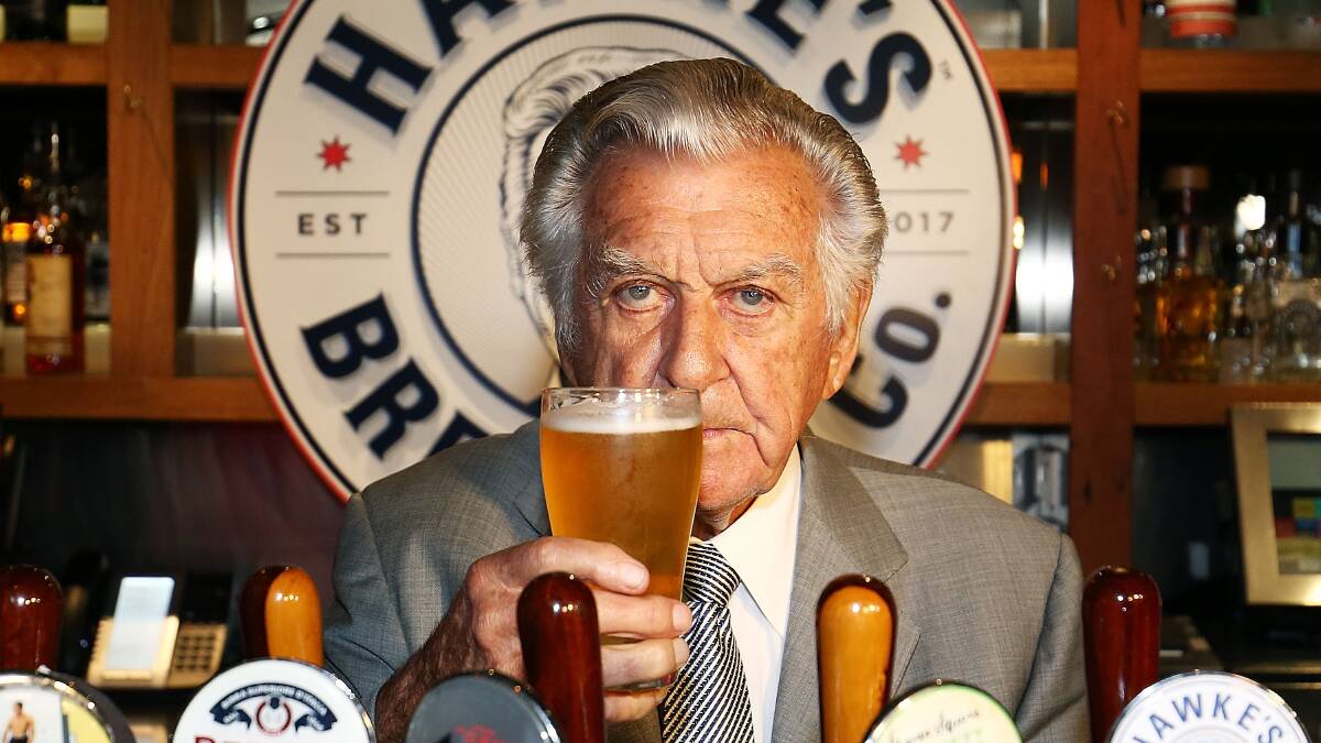 Bob Hawke launches his new beer range. He's donating profits to Landcare Australia.