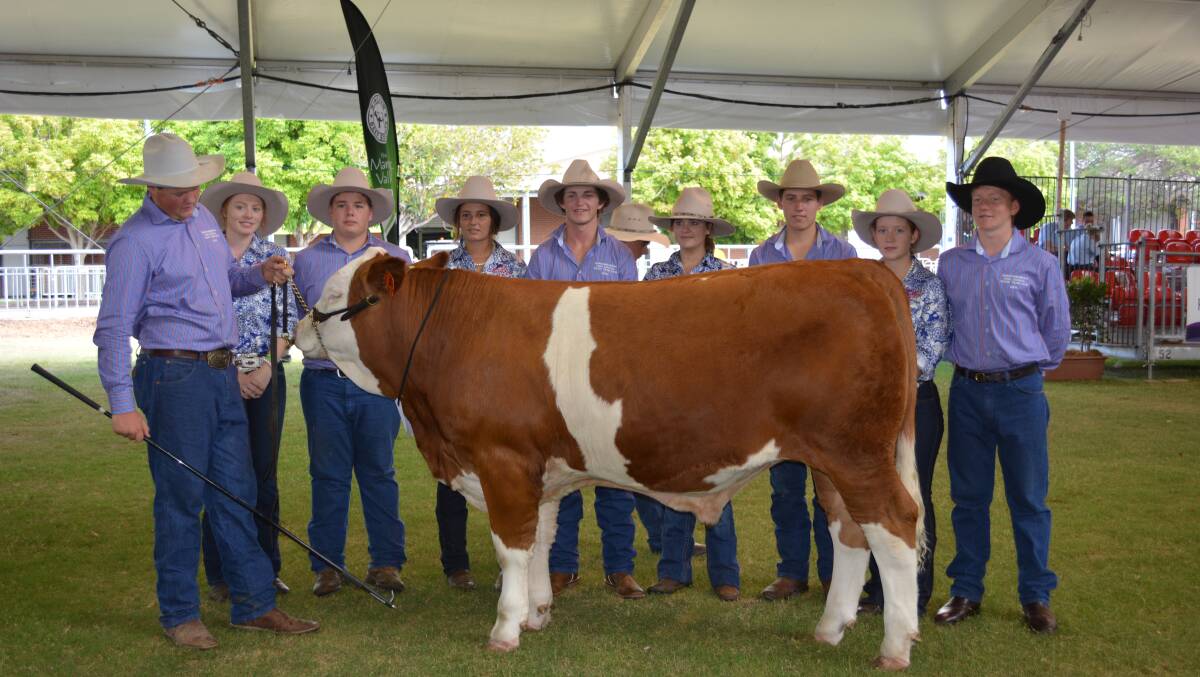 The show team from Murrumburrah High $22,000 steer auctioned off for the Victor Chang Cardiac Research Institute.