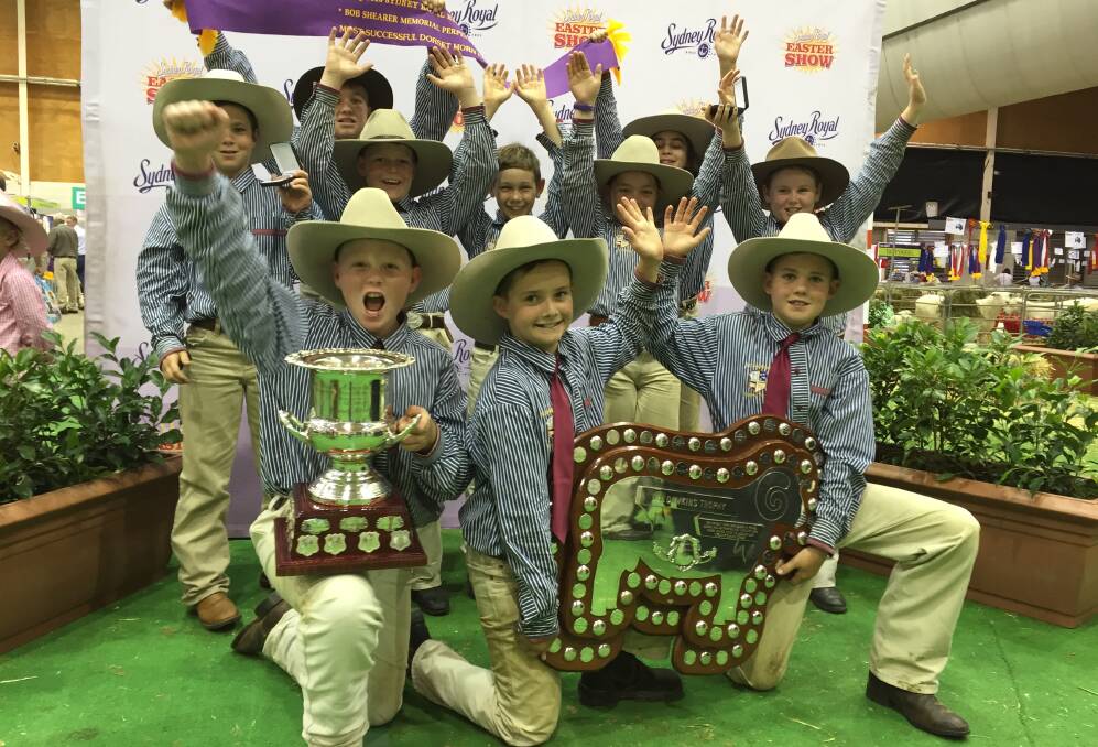 St Lawrence's Primary School, Coonabarabran, celebrating their success at Sydney Royal Show.