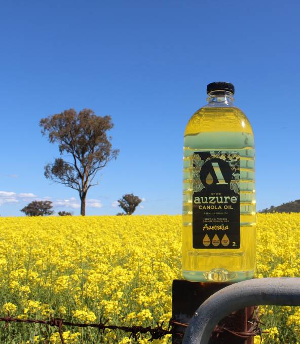 MSM Milling's 'auzure' canola oil, destined for domestic supermarket shelves, was unveiled at the Australian National Field Days at Orange today.