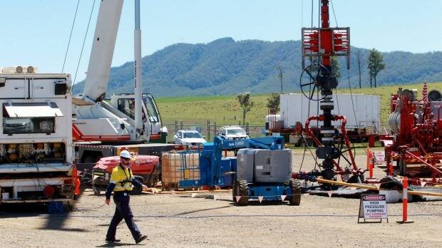AGL's drilling rig at the Waukivory site in Gloucester.