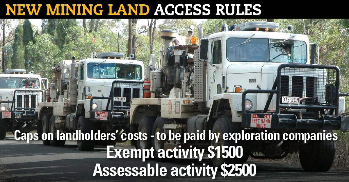 New cost caps on landholder expenses may result in increasing legal disputes. Pictured are trucks carrying seismic survey equipment, used by resources explorers.