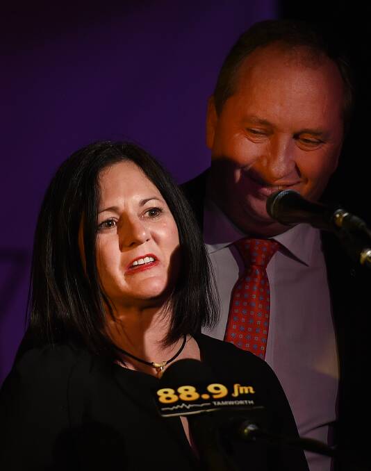 DEVASTATED: Natalie Joyce pictured with Barnaby after his 2016 New England election win. Photo: Gareth Gardner