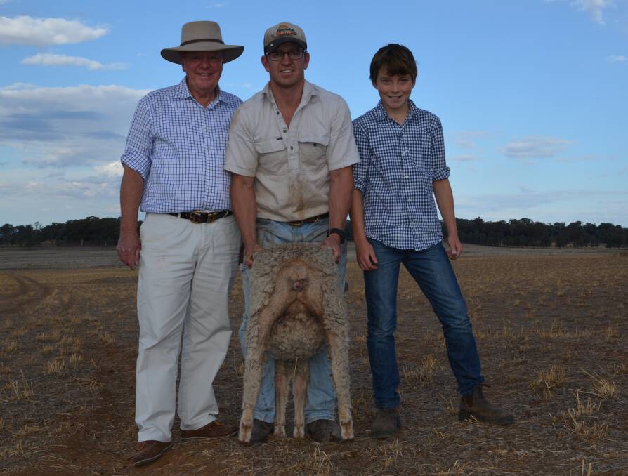 John Keniry and his son, Richard, also a first generation farmer, and grandson Will Englund,11, on the family farm, "Kildara", Eurimbla, ceased mulesing in 2007 after industry promises were made to phase out the practice.  