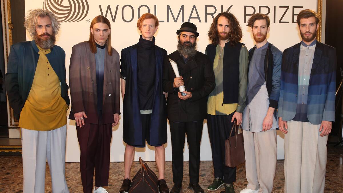 Pictures from the catwalk and judging panel of menswear International Woolmark Prize, in Florence, Italy. 