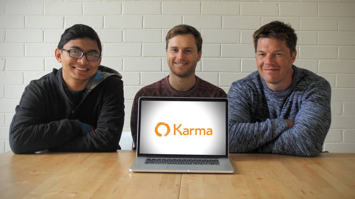 Karma co-founders Monish Parajuli, and Dayne and Clyde Rathbone.