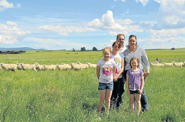 Ian and Noelene Cargill from Billaglen Pastoral Company, Braidwood, with their daughters, Sophie, 10, Hannah 12, and Zoe, 8. 