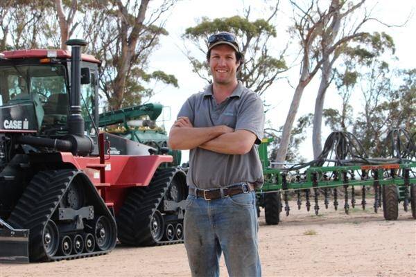 This season Andrew sowed 55 per cent of his program to wheat, 20pc to barley, 5pc to field peas, 5pc to lupins and the rest to Roundup Ready canola.
