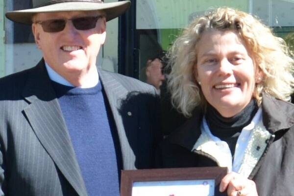 Workcover NSW general manager of workplace health and safety John Watson and NSW Farmers president Fiona Simson at the AgQuip launch of Betty - a purpose-built mobile model home designed to demonstrate where asbestos could be found in the home.