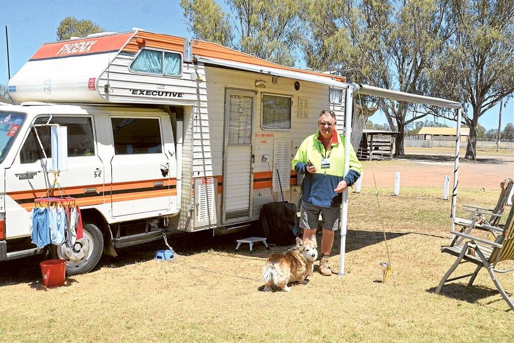 Don Mackrill with his dog Bobby pictured in front of his and his wife Sue's 1988 model motorhome.