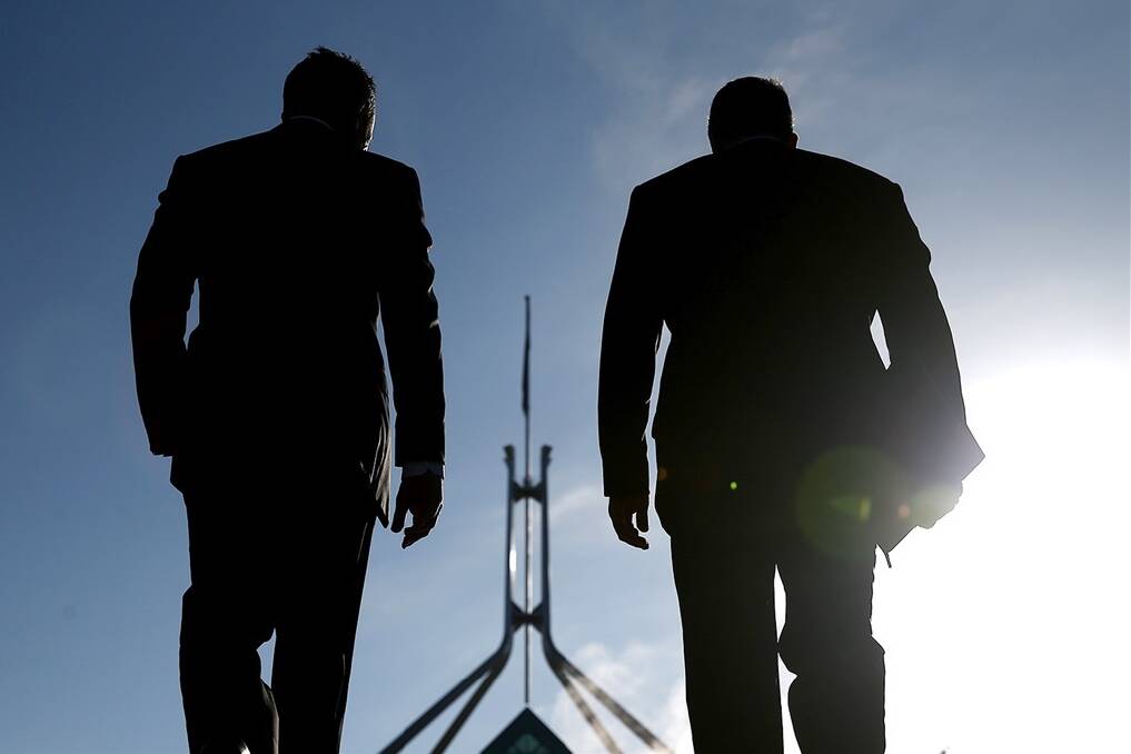 Treasurer Joe Hockey arrives at Parliament House on Tuesday morning in preparation for his first federal budget delivery.