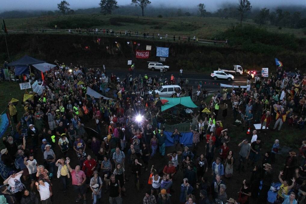 Protesters at Metgasco's Bentley site on the NSW North Coast.