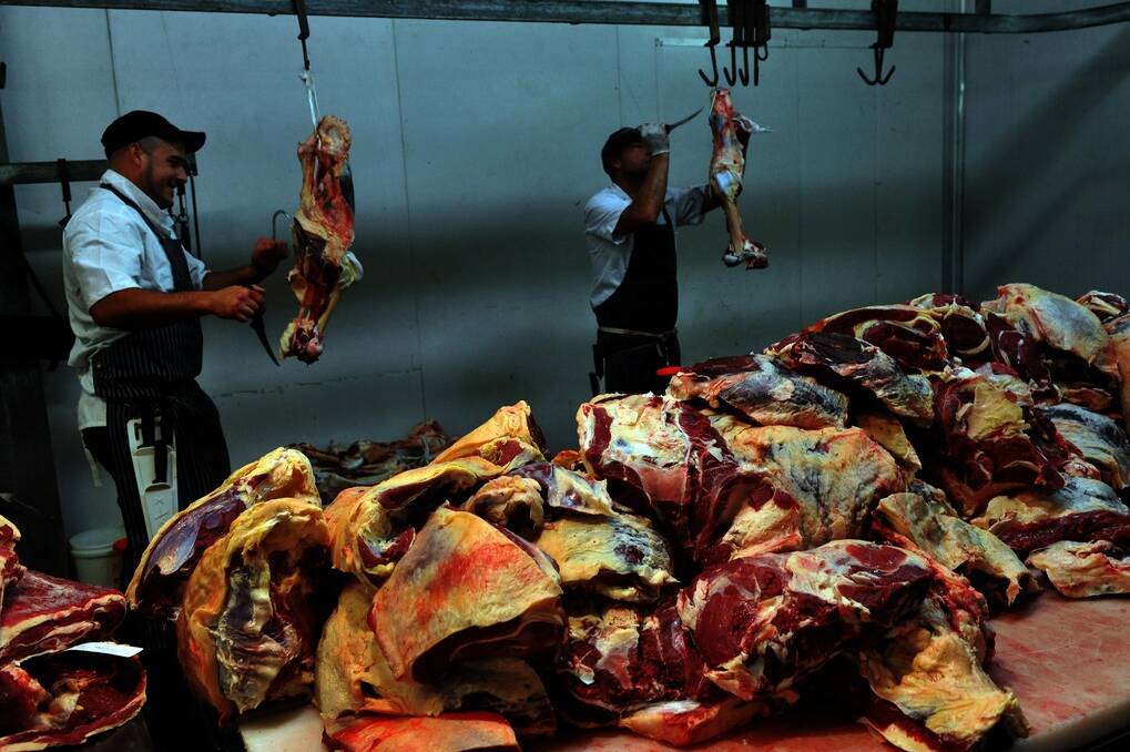 Staff at Argyle Prestige Meats Harden meatworks.