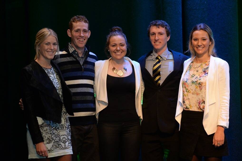 Scholarship winners Alexandra Dalton, Jack Fitzgerald, Rachel Peffer, Angus Martin and Lily Clifton.