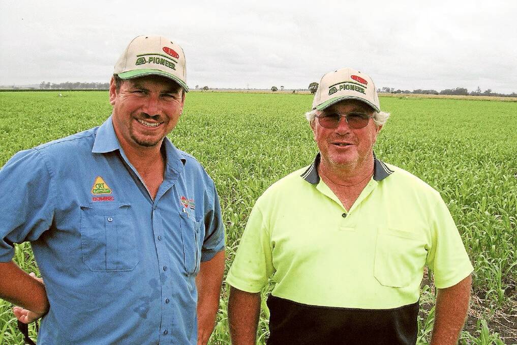  Casino district farmer, Paul Gooley and  BGA AgriServices agronomist at Casino, Dom Hogg,