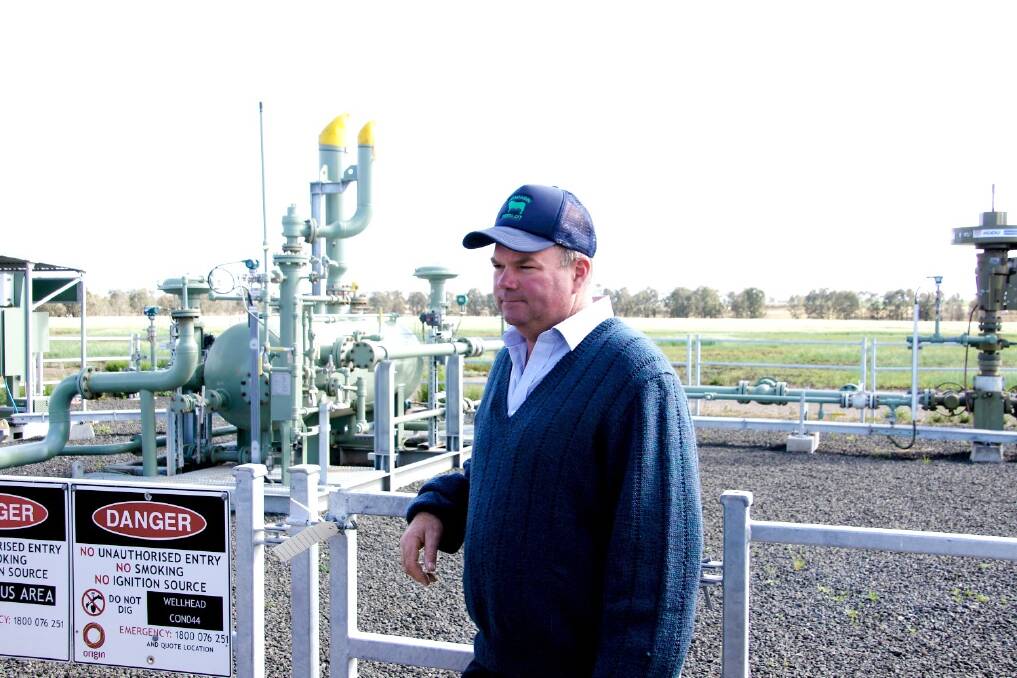 Simon Drury, Condabri Feedlot, with one of the 48 CSG wells on his 2000ha property.