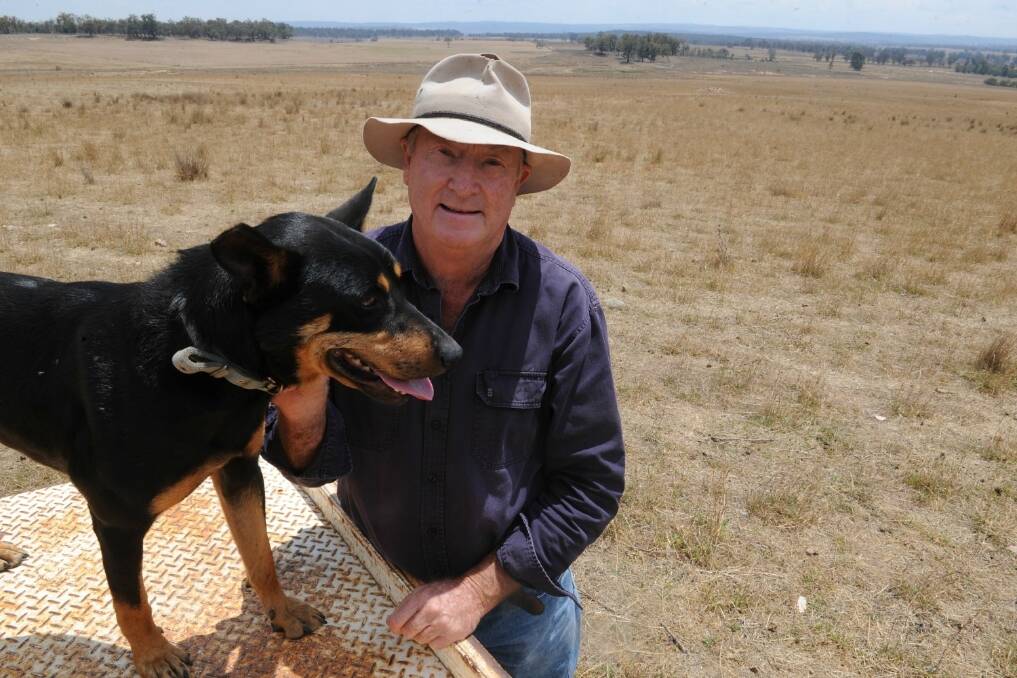 Colin Seis, "Winona", Gulgong, with his dog Seanie, has won the Bob Hawke Landcare Award.