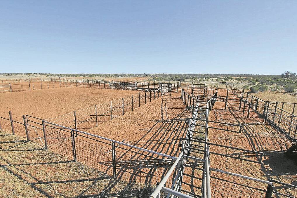 Two sets of cattle yards are among the substantial livestock handling infrastructure on Winnathee Station, Broken Hill.