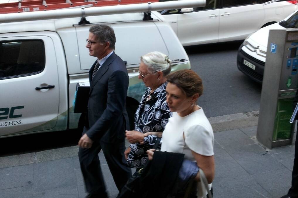 Robeena Turnbull (centre) outside NSW Supreme Court for her husband's bail application.