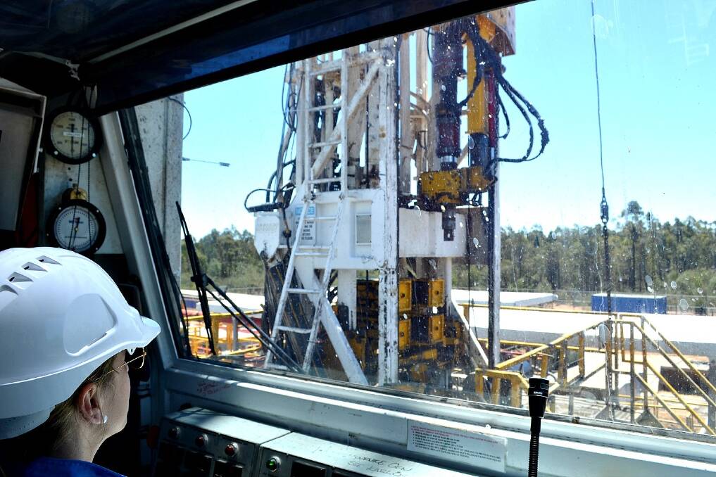 Santos sinking a water monitoring bore for CSG in the Pilliga forest, near Narrabri.