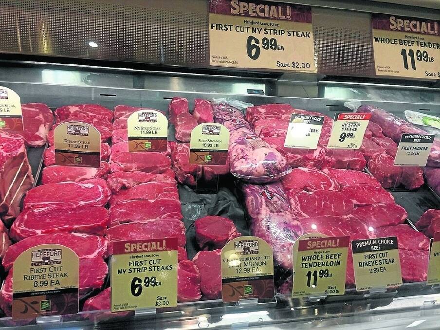 LEFT: Certified Hereford Beef on display in a US supermarket. Photo: American Hereford Association.
