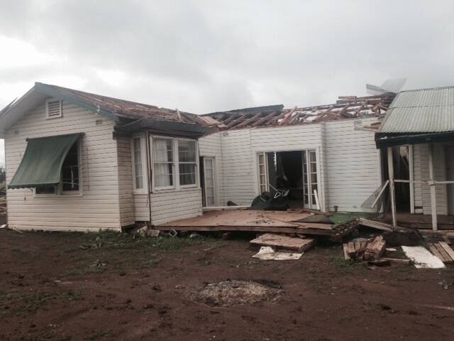 This house was recently moved to the Hull family's Gulargambone property, "Hughenden". The house was destined to be Anne Hull's son and future-daughter-in-law's home before a freak storm ripped through their property over the weekend. Photo: Patrick Hull.
