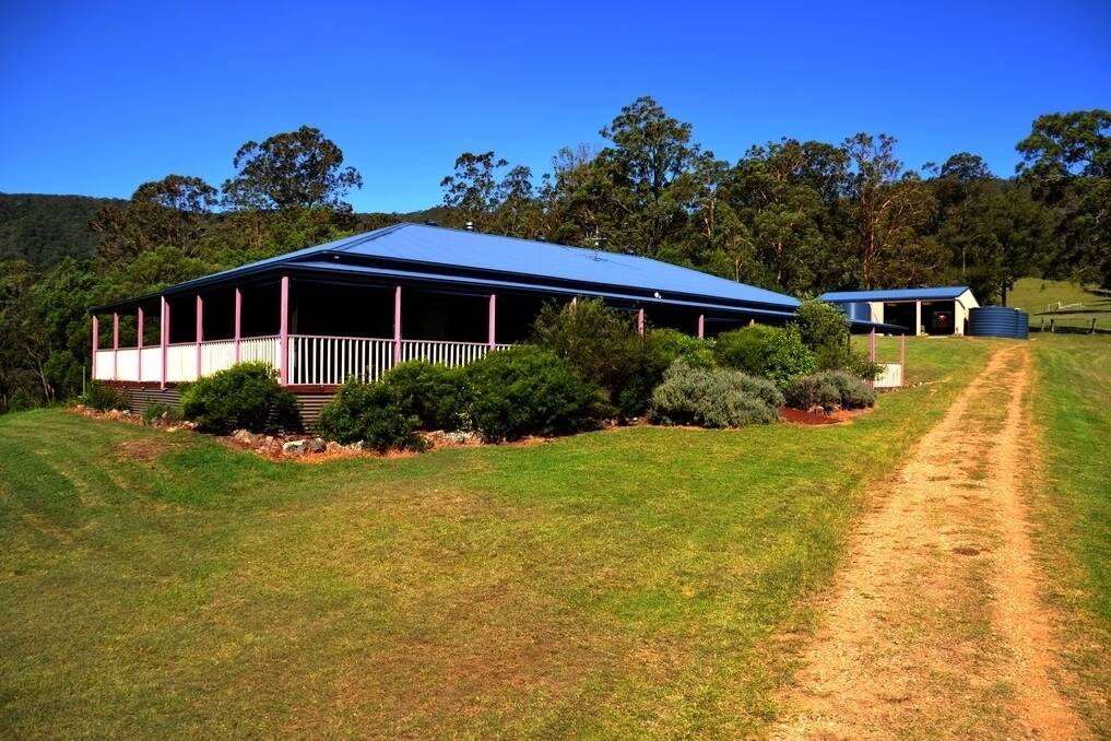 “Fosterton Lodge” at Dungog has a five bedroom home taking in surrounding views.