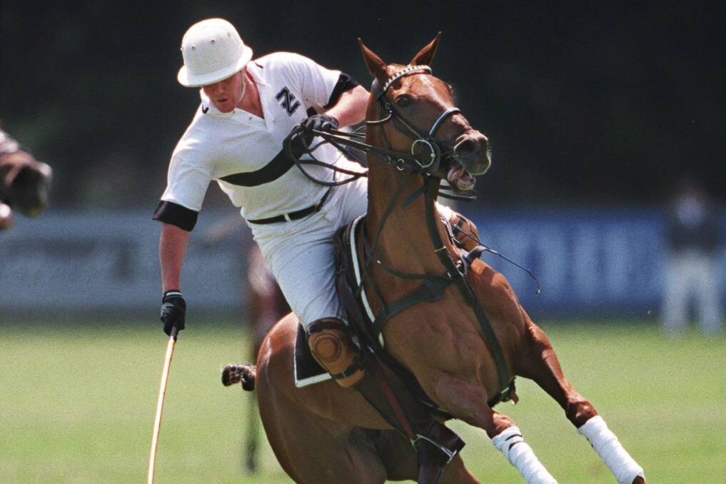 James Packer in action on the polo filed in Ellerston colours.