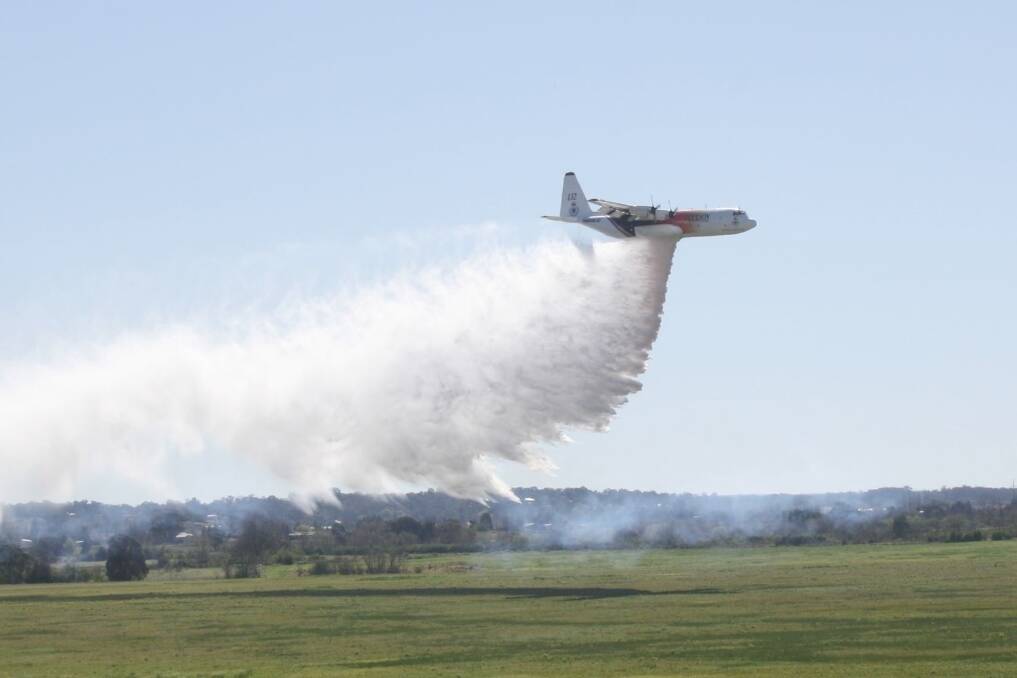 Thor, a Hercules C130, can dump 15,000 litres of water or fire retardant at a time.