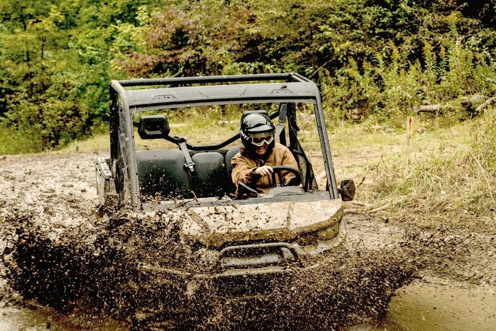 The Can-Am Defender is put though its paces in Pike County, Illinois.
