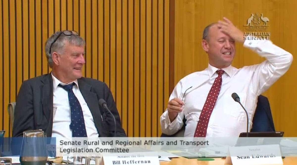 NSW Liberal Senator Bill Heffernan and South Australian Liberal Senator Sean Edwards.