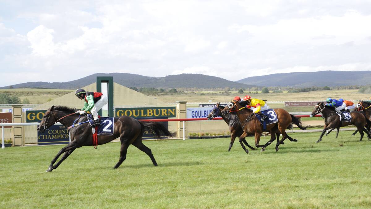 Goulburn trainer John Bateman's horse Lofty's Menu was steered to instruction by jockey Paul King to take the $100,000 Race 7 at Saturday's Country Championships, a key qualifier for the Royal Randwick final on April 2. Photo: bradleyphotos.com.au