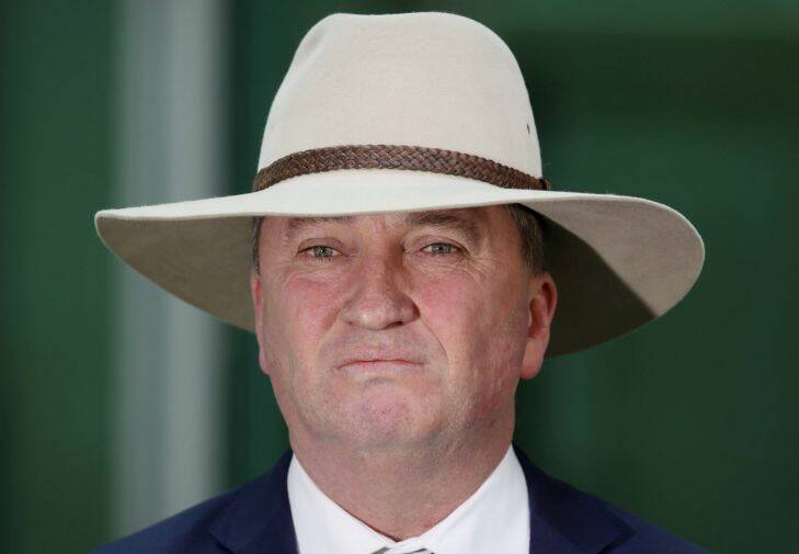 Deputy Prime Minister Barnaby Joyce at Parliament House in Canberra on Wednesday September 13, 2017. Fedpol. Photo: Andrew Meares 