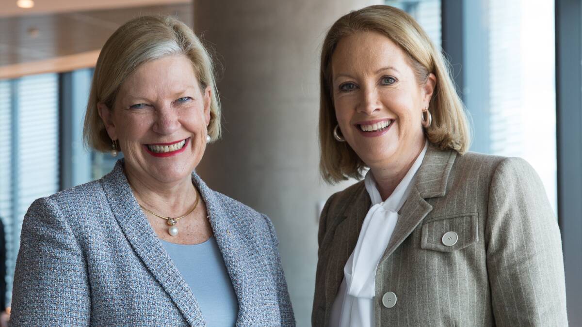 Ann Sherry, last year's winner, with former sex discrimination commissioner Elizabeth Broderick at the launch.