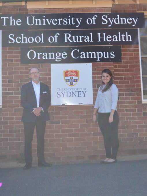 University of Sydney's Dr Gabriel Shannon and student Jessica Yabsley, Orange campus.