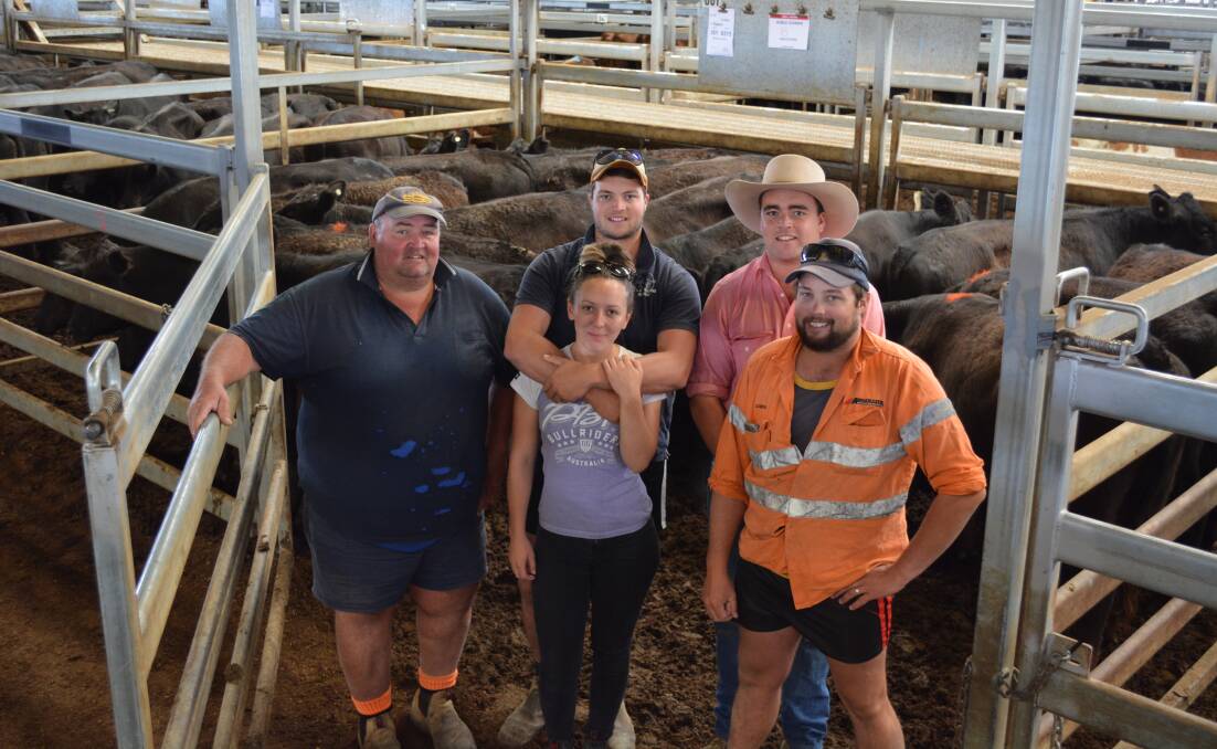 Andrew, Josh, Ben, Naydeen and Jim Seaman, "Wyagdon", Bathurst, sold steers for $1140 a head.