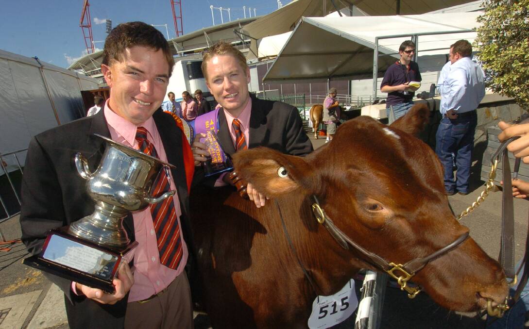 James Tierney in 2008 after his ALPA Young Auctioneers Competition win with runner up Jim Guifoyle, Elders Bendigo, Victoria.