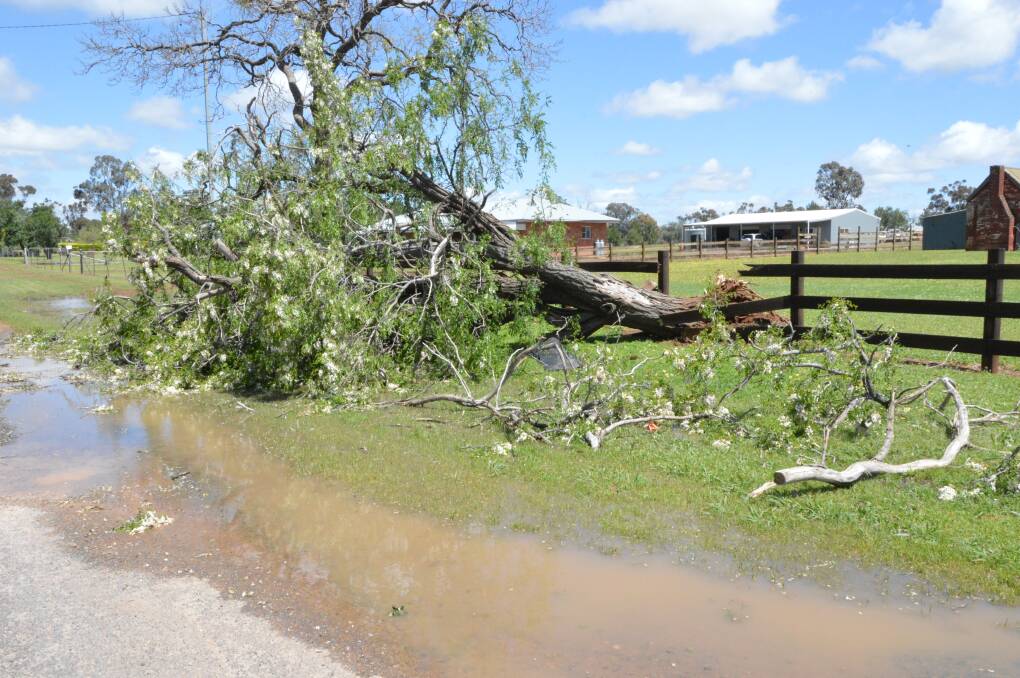 Parkes lashed by wild winds and hail stones